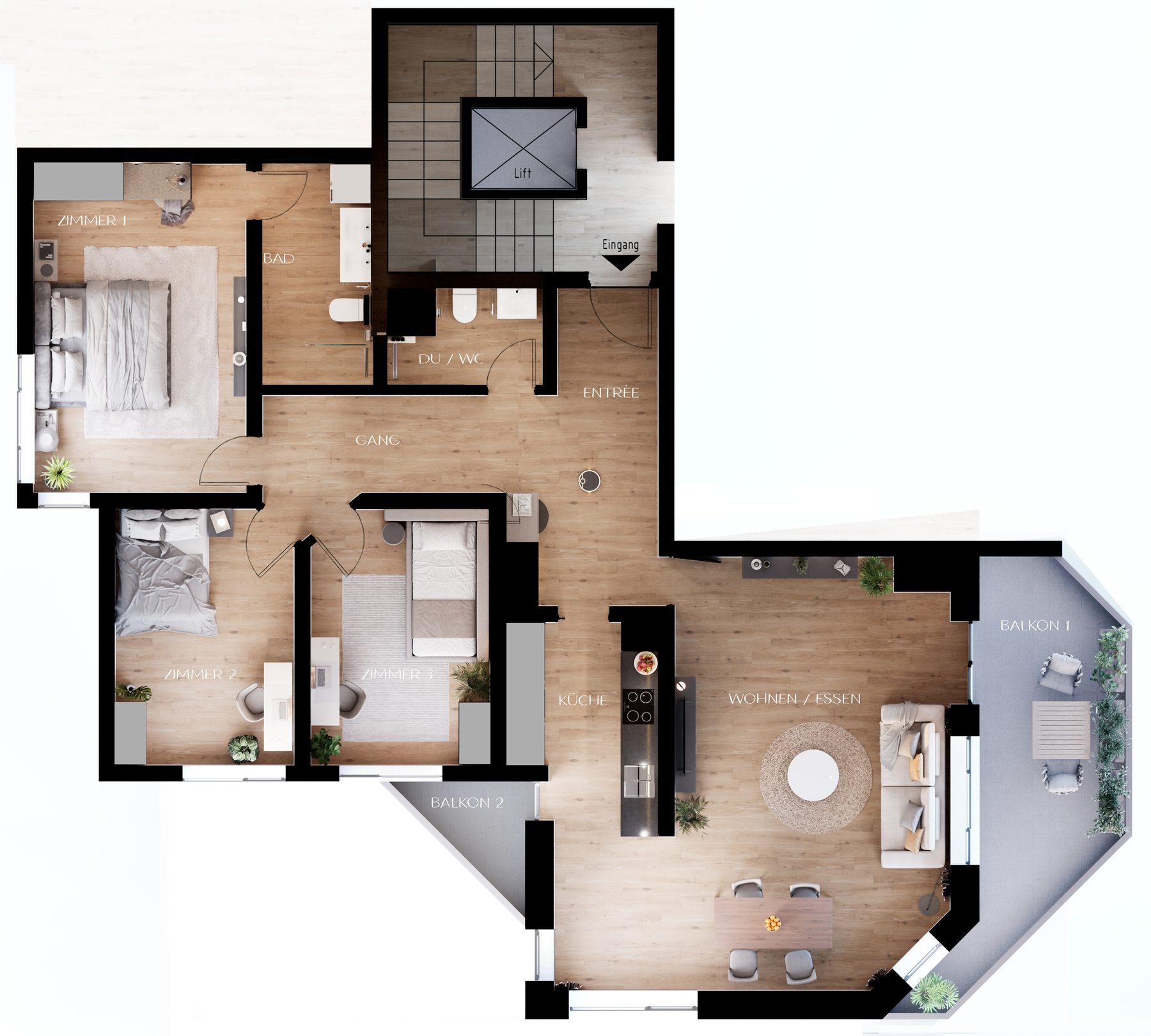 Grundriss 4.5-Zimmer-Wohnung